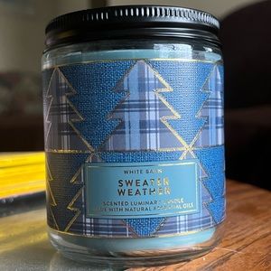 Bath And Body Works Sweater Weather Single Wick Candle Burned Once